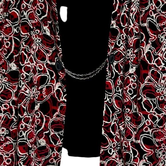 Studio 1940 Blouse Women's Size 26/28W Black & Red Open Front Attached Tank Top - Picture 3 of 9